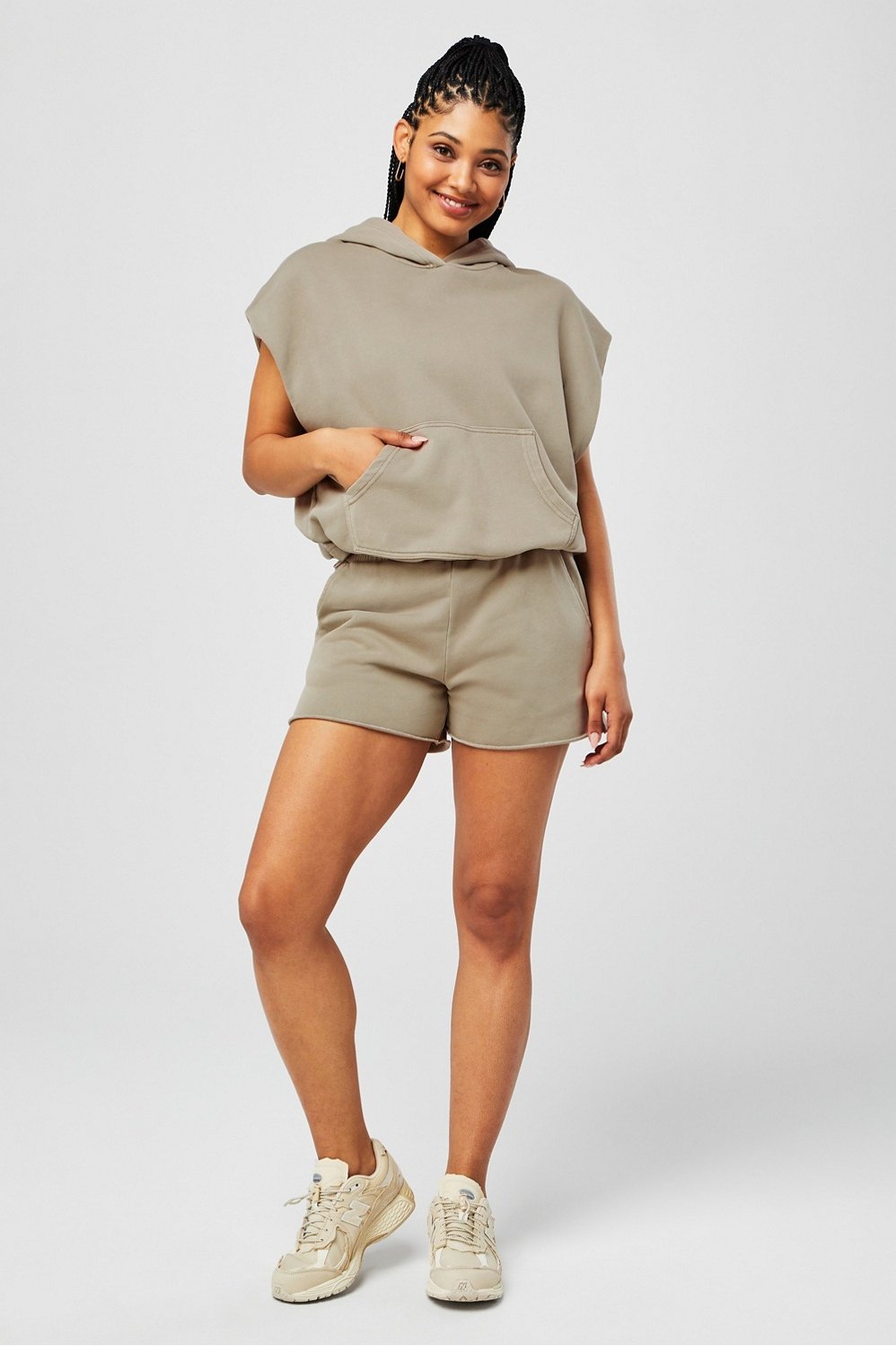 Fabletics Year Round Terry Sleeveless Hooded Sweatshirt