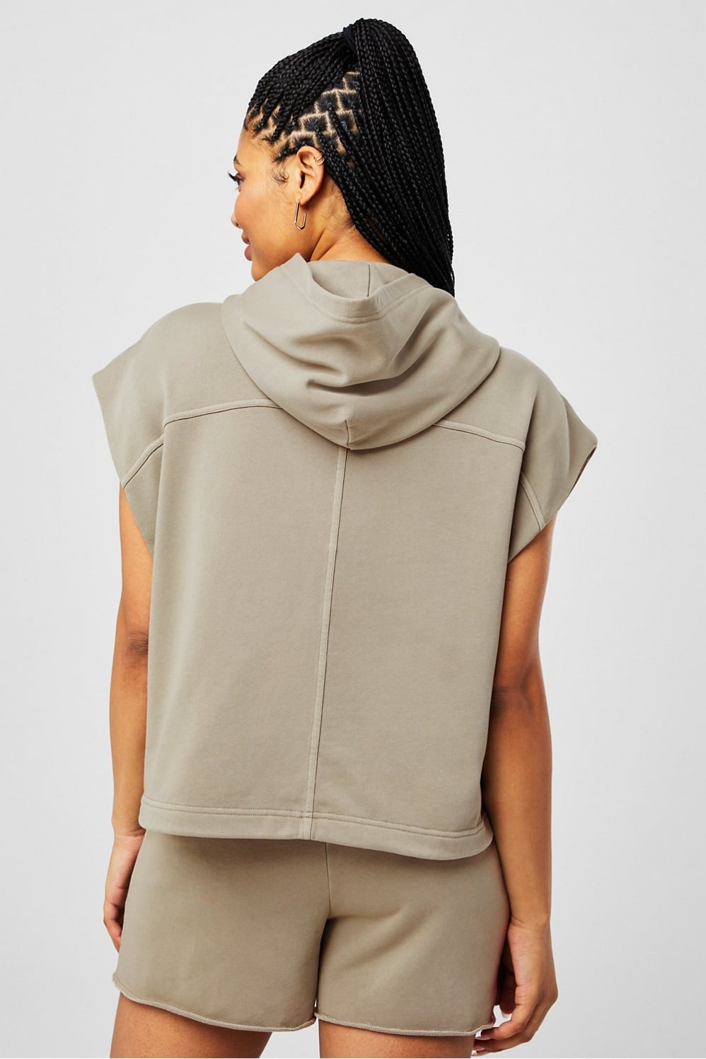Fabletics Year Round Terry Sleeveless Hooded Sweatshirt
