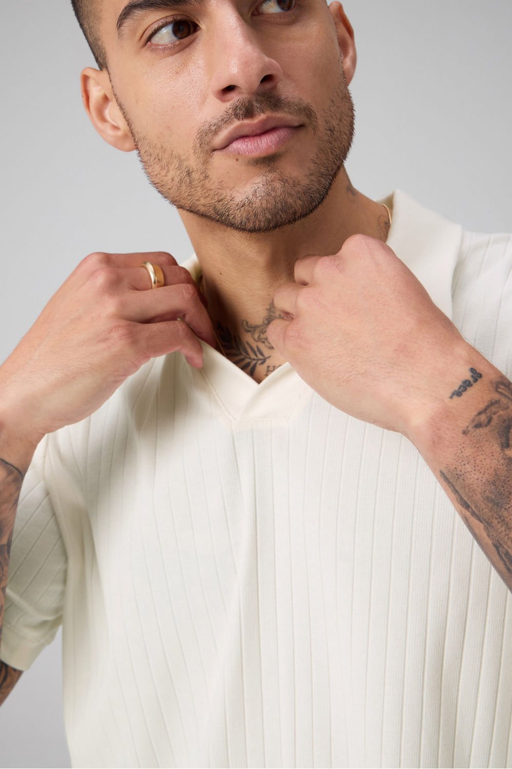Fabletics The 24-7 Ribbed Johnny Collar Polo