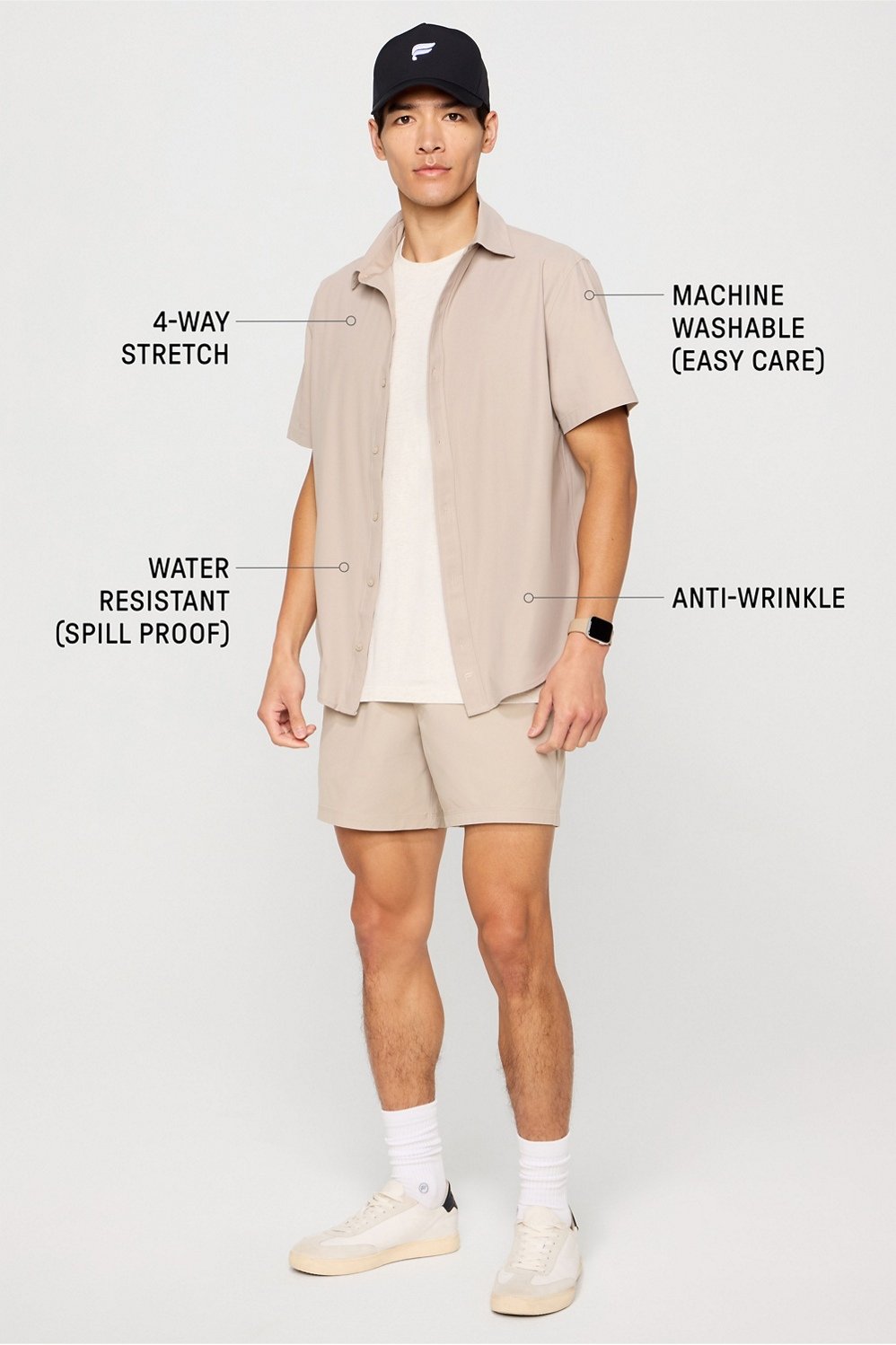 Fabletics The Don Short Sleeve Button Up
