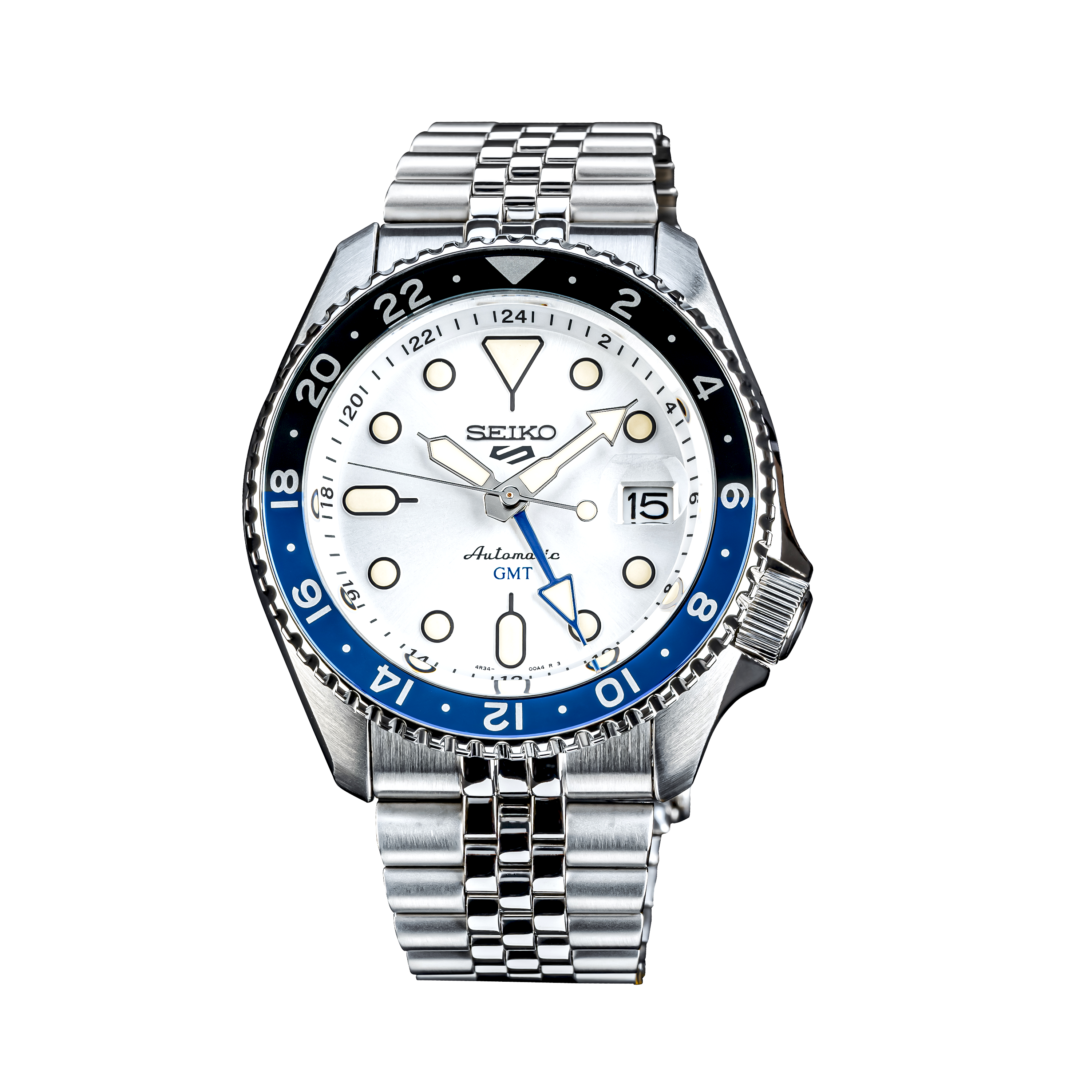 Seiko 5 Sports Skx Gmt Sky Blue, Silver Cloud - White - SSK033K1