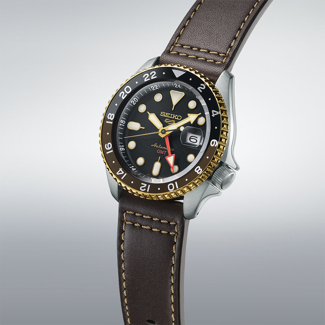 Seiko 5 Sports Skx Gmt In Mocha