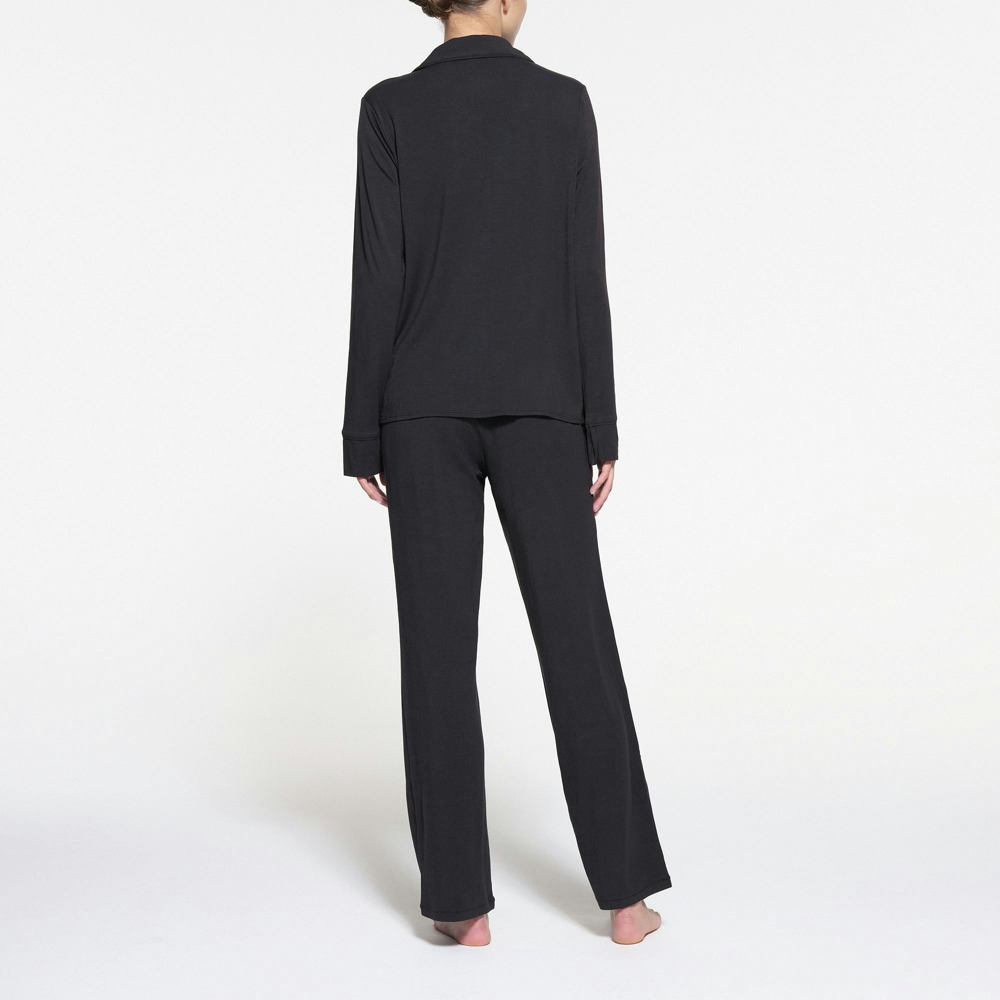 Skims Skims Sleep Long Sleeve Button Up Set Onyx