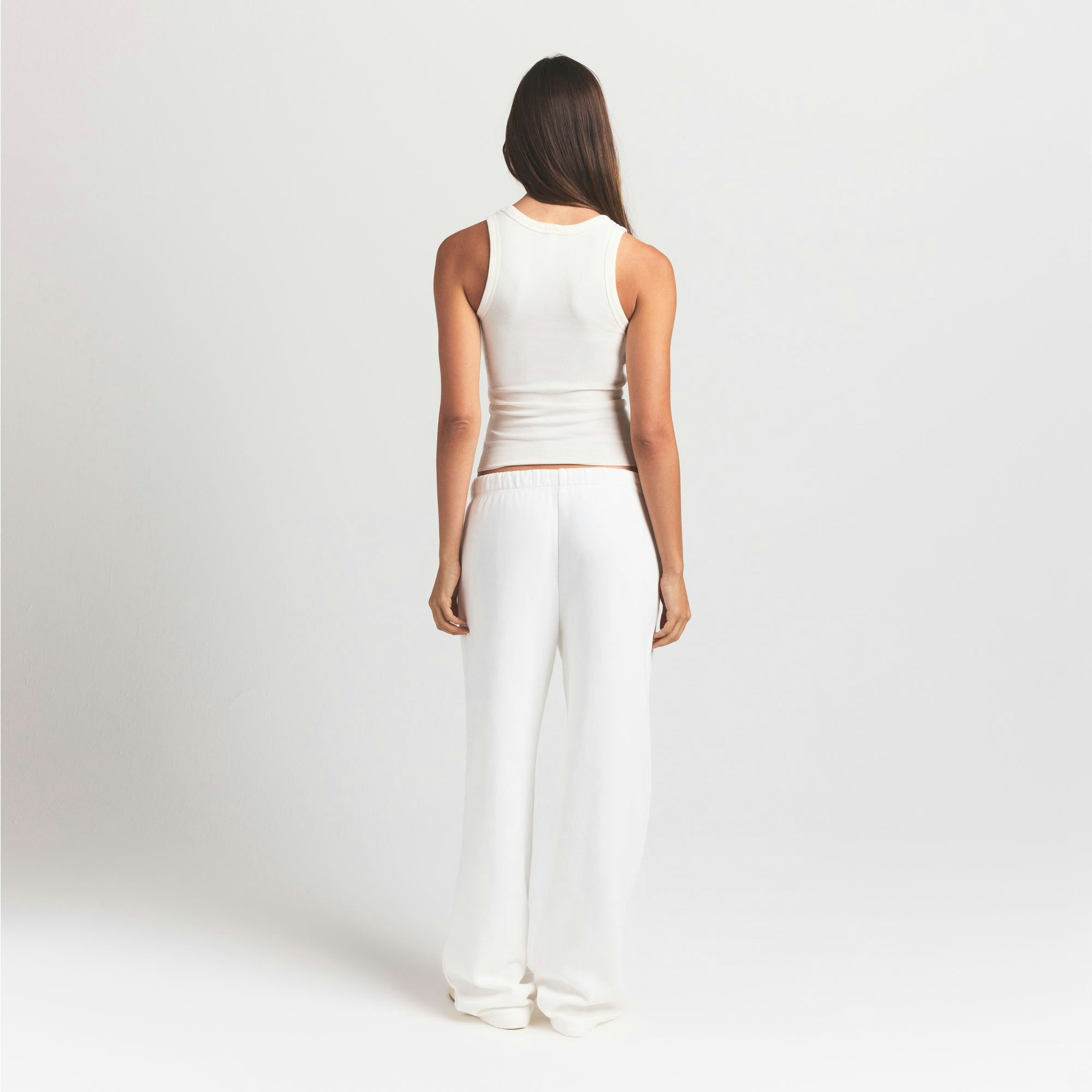Skims Cotton Fleece Classic Straight Leg Pant Marble