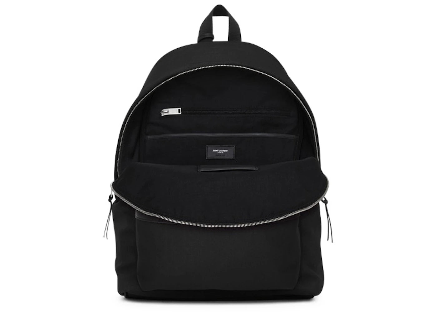 saint laurent city canvas backpack canvas silver-tone black