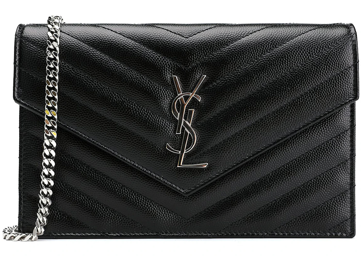 Saint Laurent Envelope Chain Wallet Black