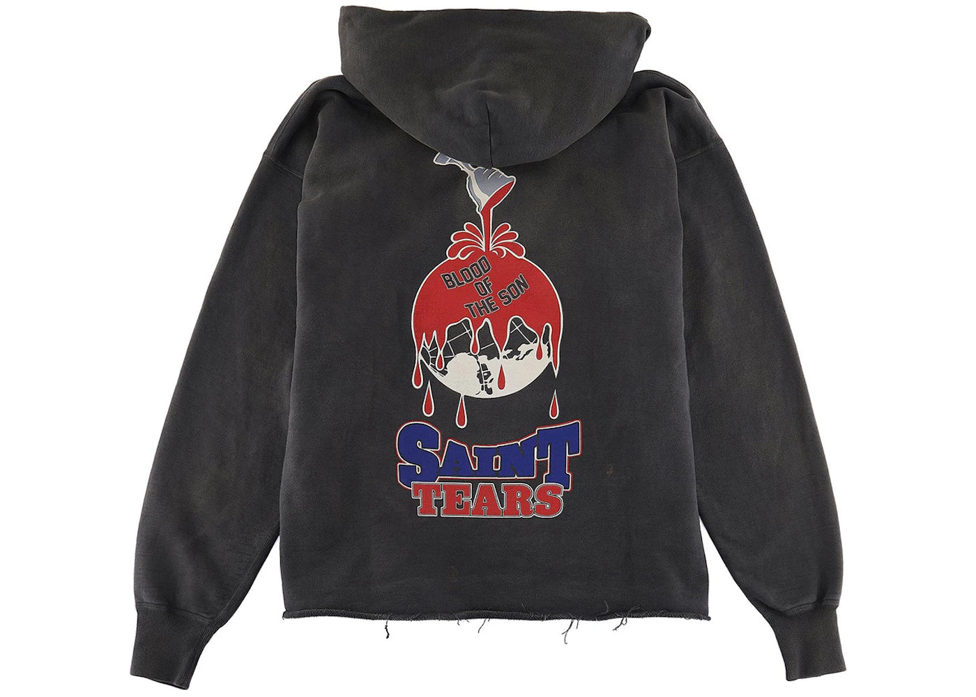 saint mxxxxxx x denim tears holy grail hoodie vintage black