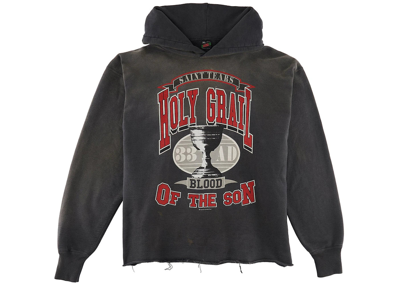 saint mxxxxxx x denim tears holy grail hoodie vintage black