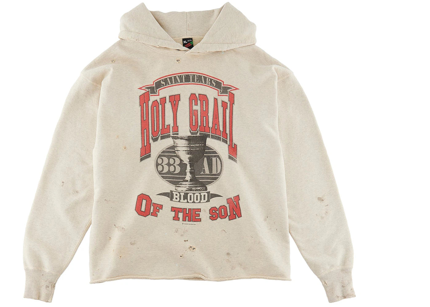 saint mxxxxxx x denim tears holy grail hoodie vintage grey