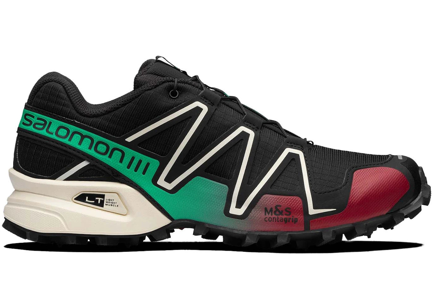Salomon Speedcross 3 Black Ponderosa Pine Biking Red
