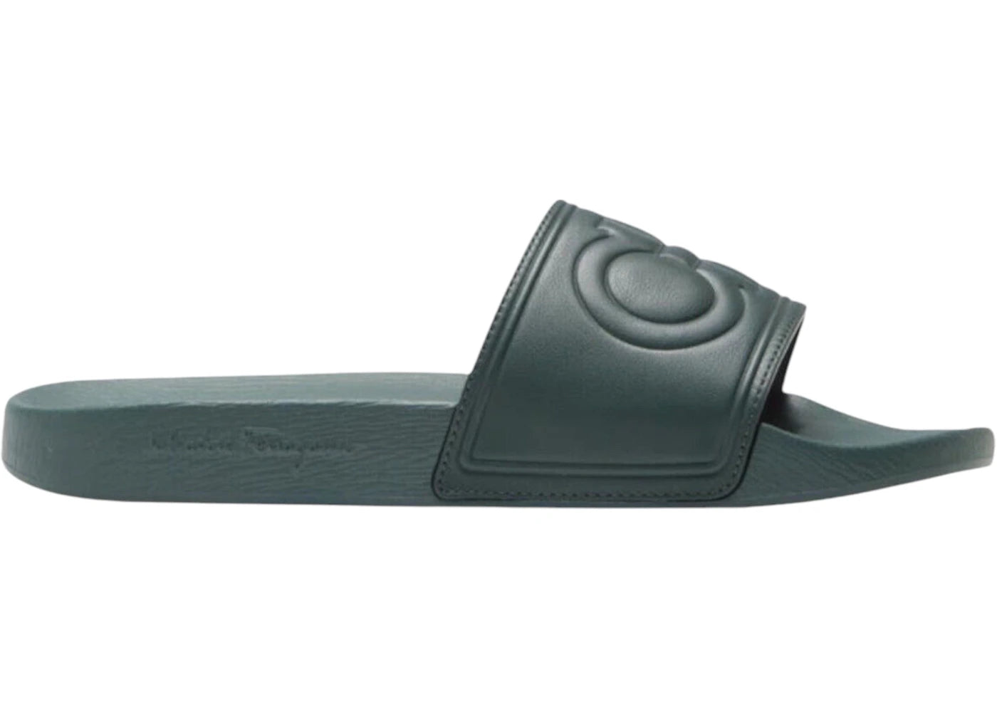 Salvatore Ferragamo Groove 9 Slide Green