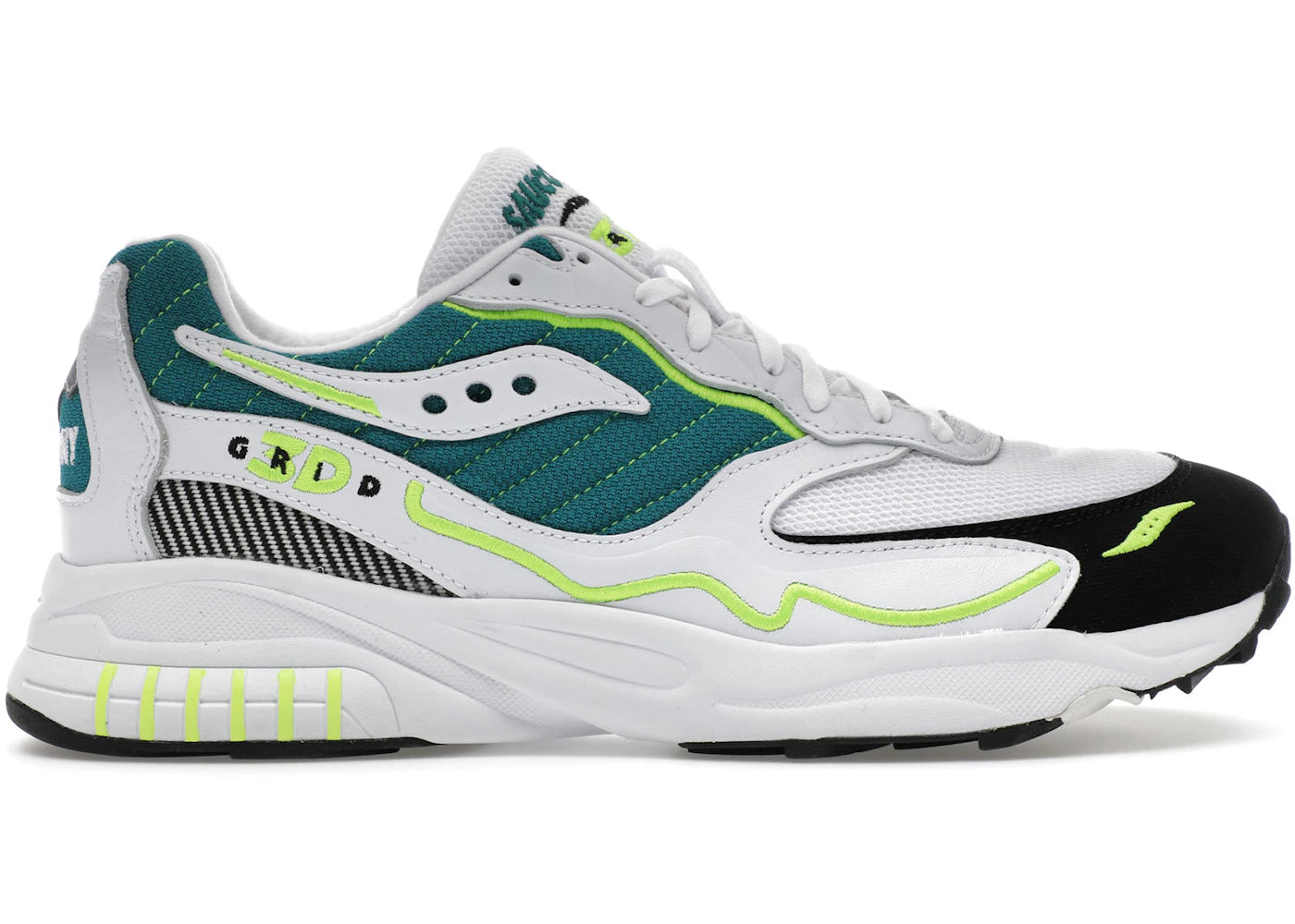 saucony 3d grid hurricane white green lime