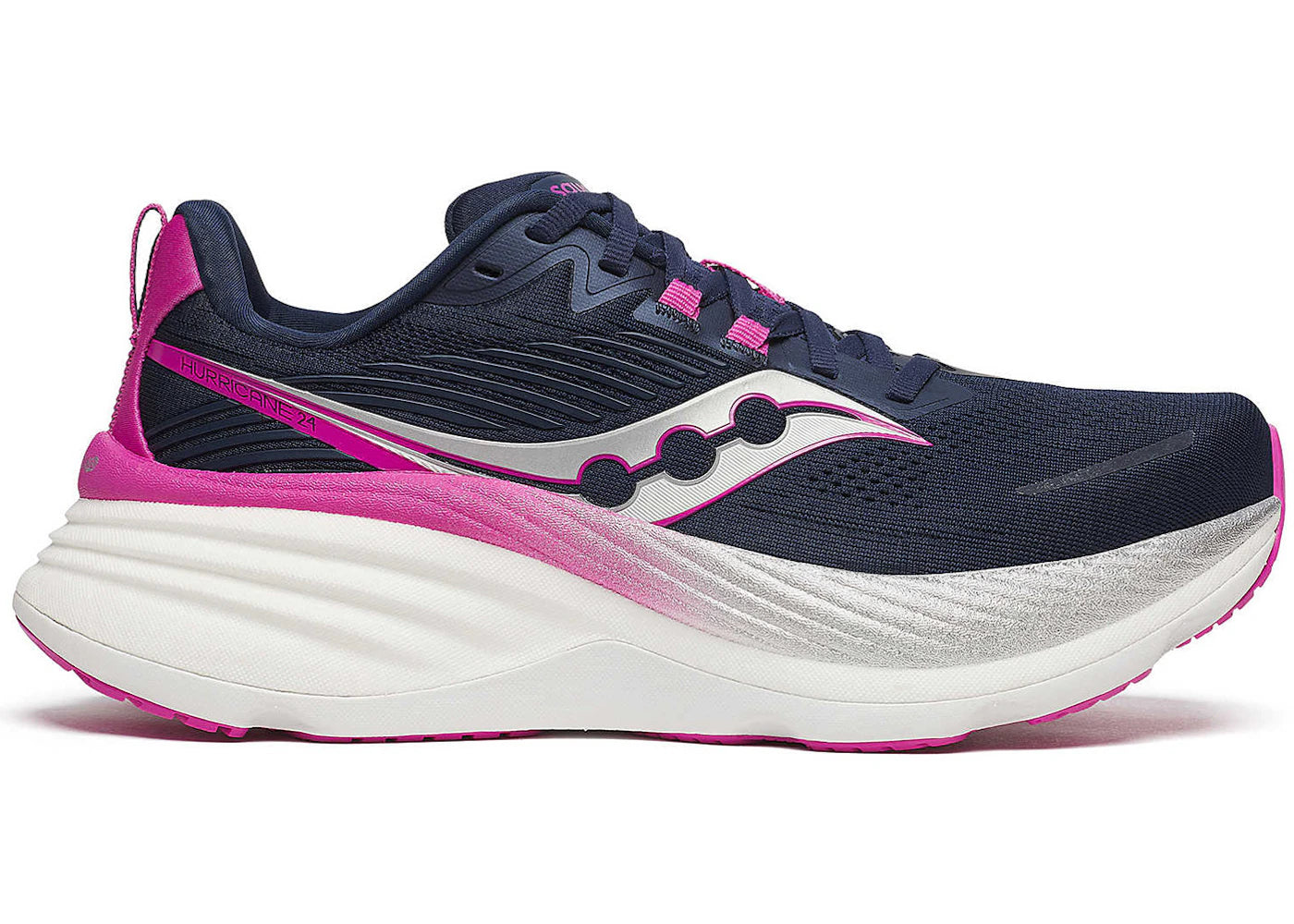 saucony hurricane 24 navy fuchsia (women's)