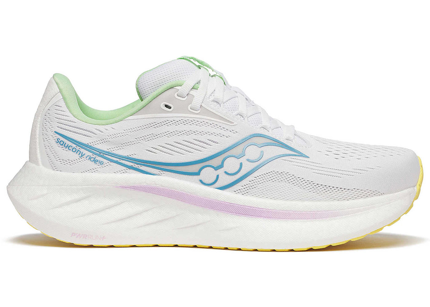 saucony ride 18 white verbana (women's)