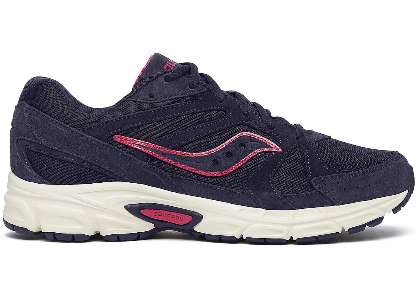 saucony ride millennium suede navy pink off white