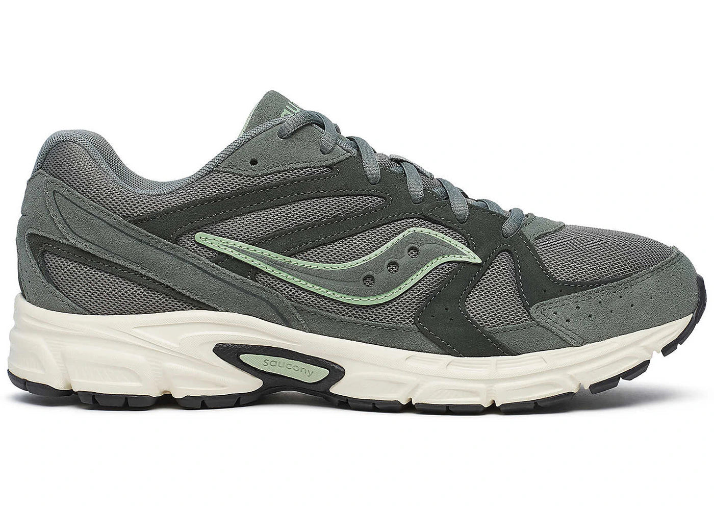 saucony ride millennium suede olive off white