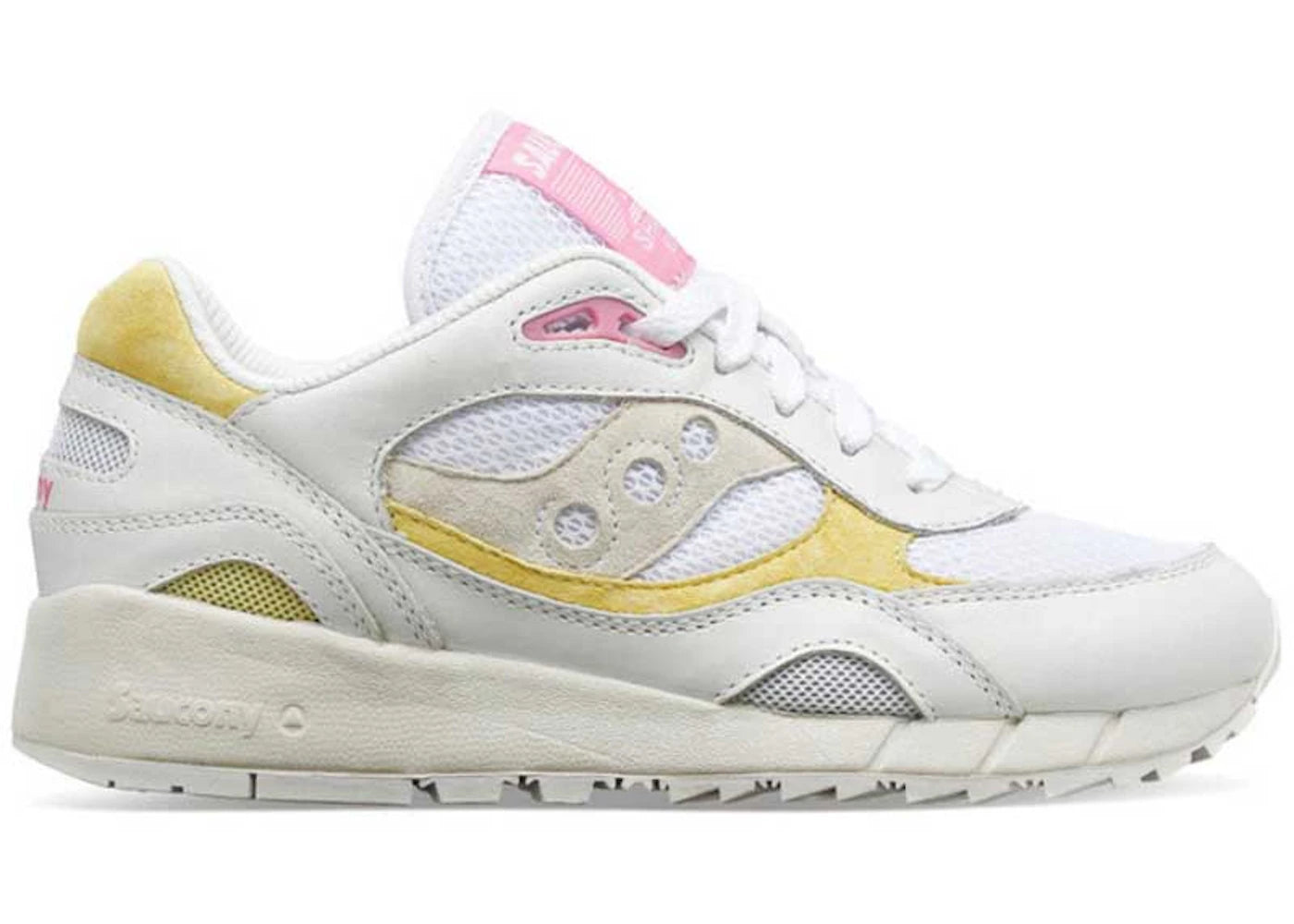 saucony shadow 6000 white yellow pink (women's)