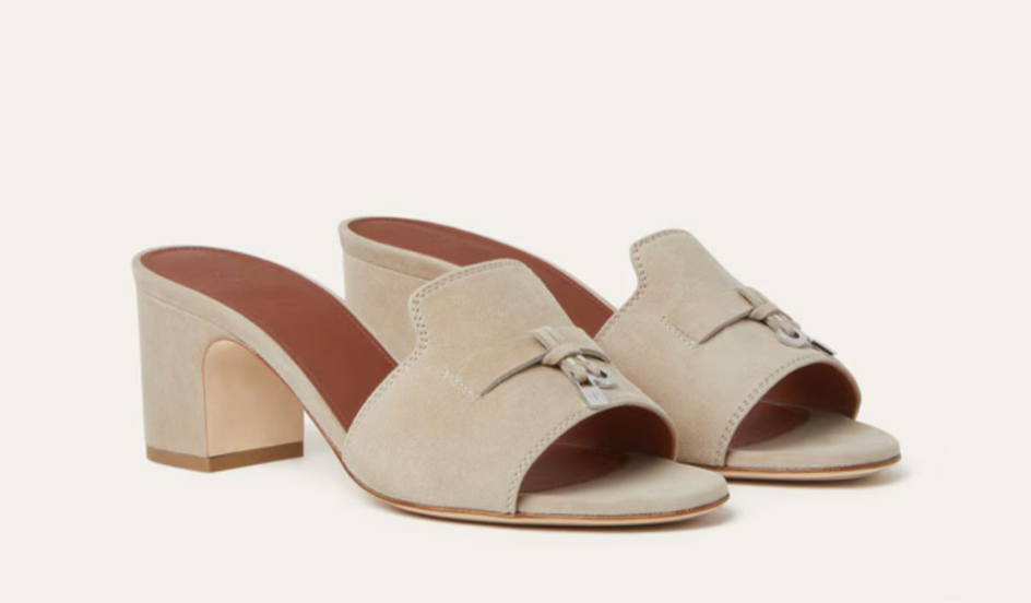 Loro Piana Summer Charms Sandal Suede Goatskin Raw Cashmere
