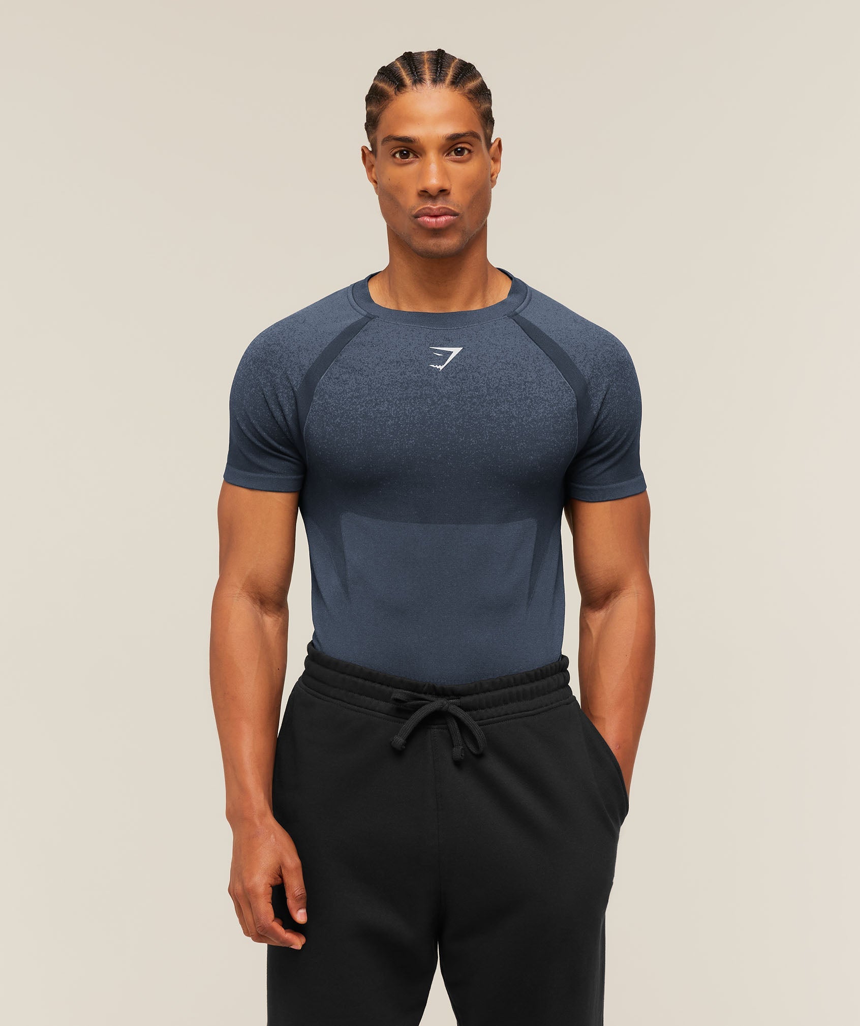 Gymshark Shadow Seamless T Shirt Heavy Blue