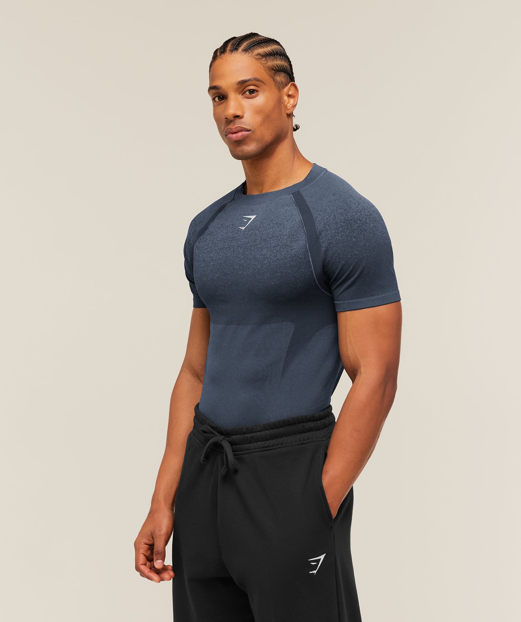 Gymshark Shadow Seamless T Shirt Heavy Blue