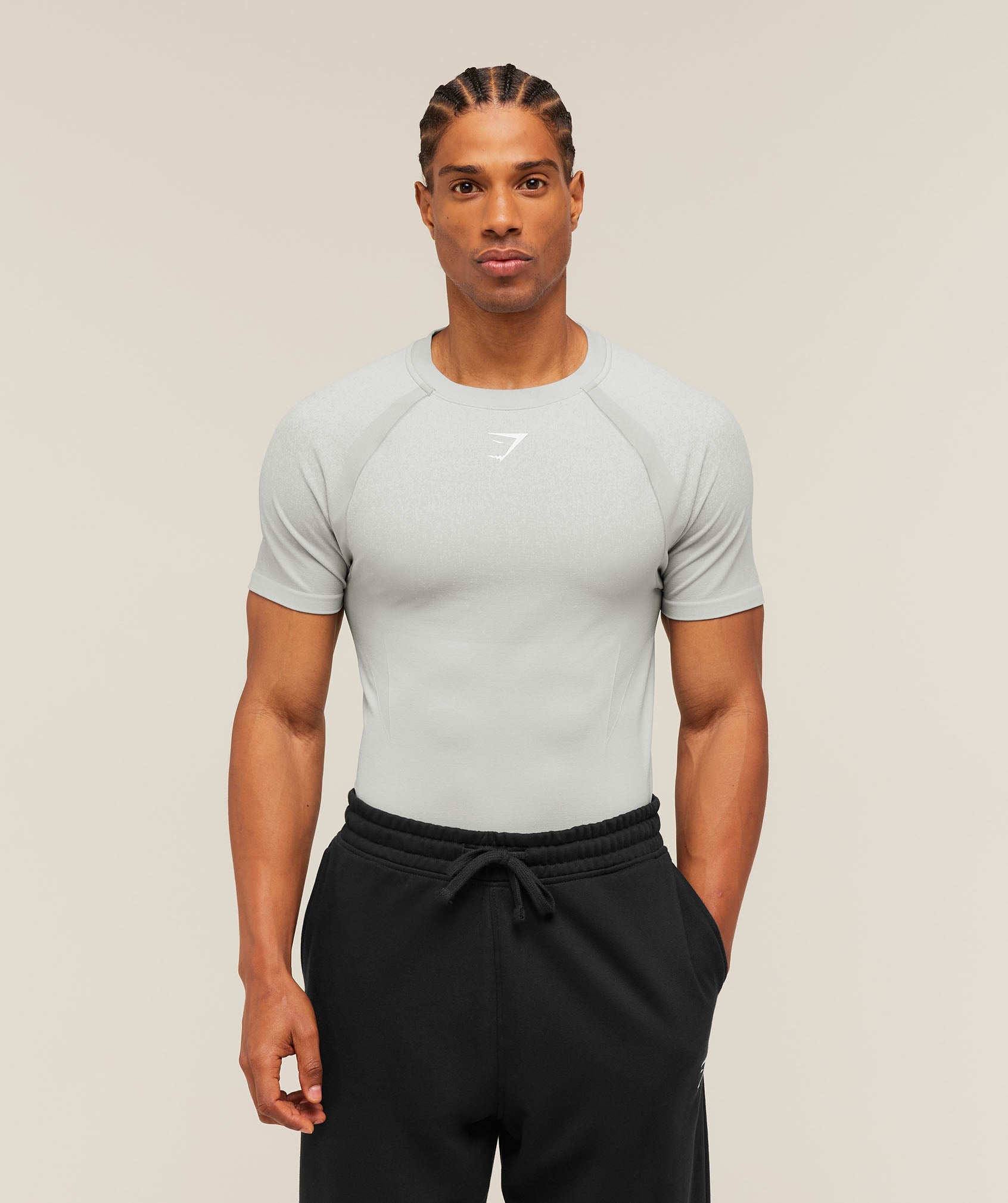 Gymshark Shadow Seamless T Shirt Light Grey