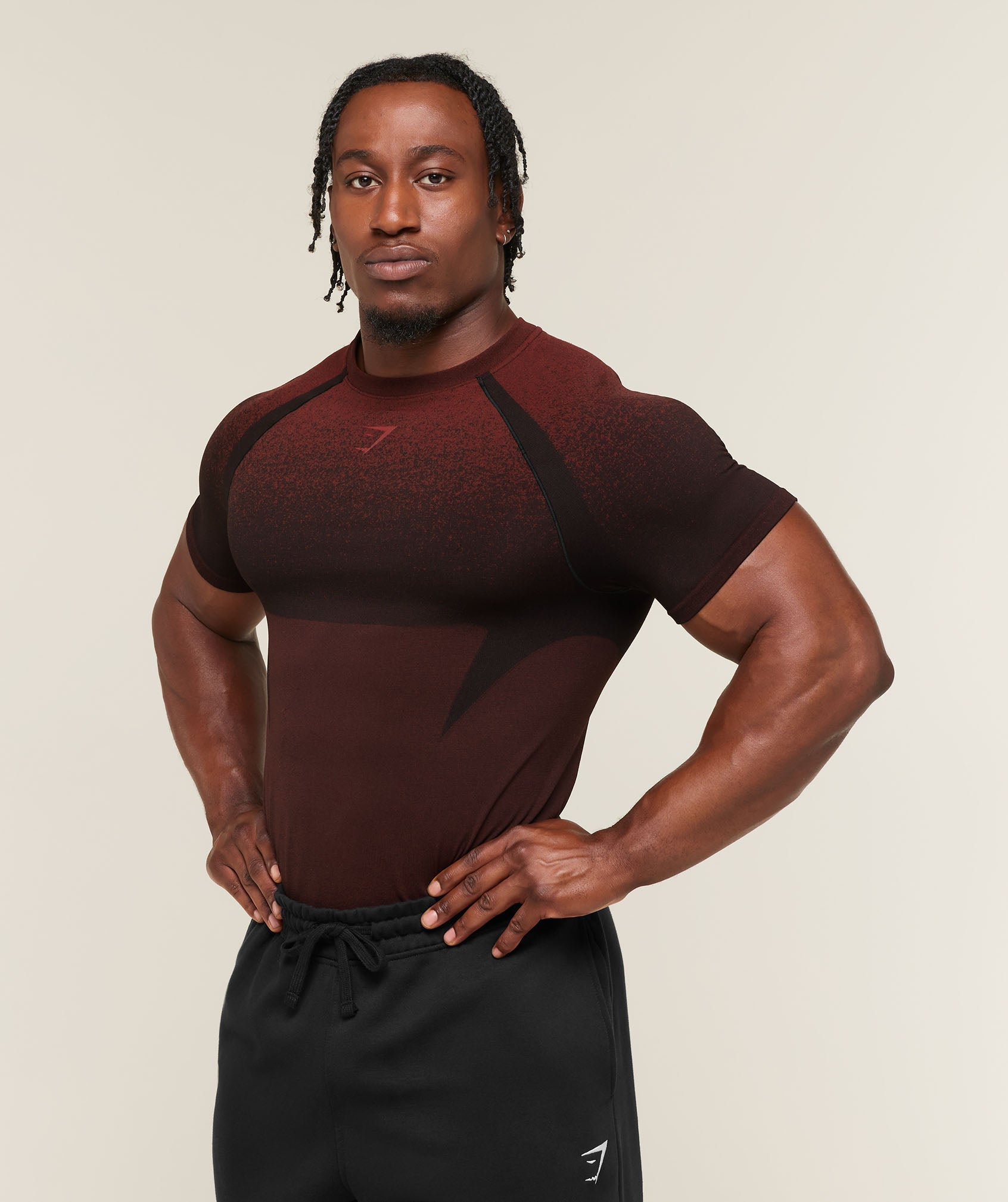 Gymshark Shadow Seamless T Shirt Sets Red