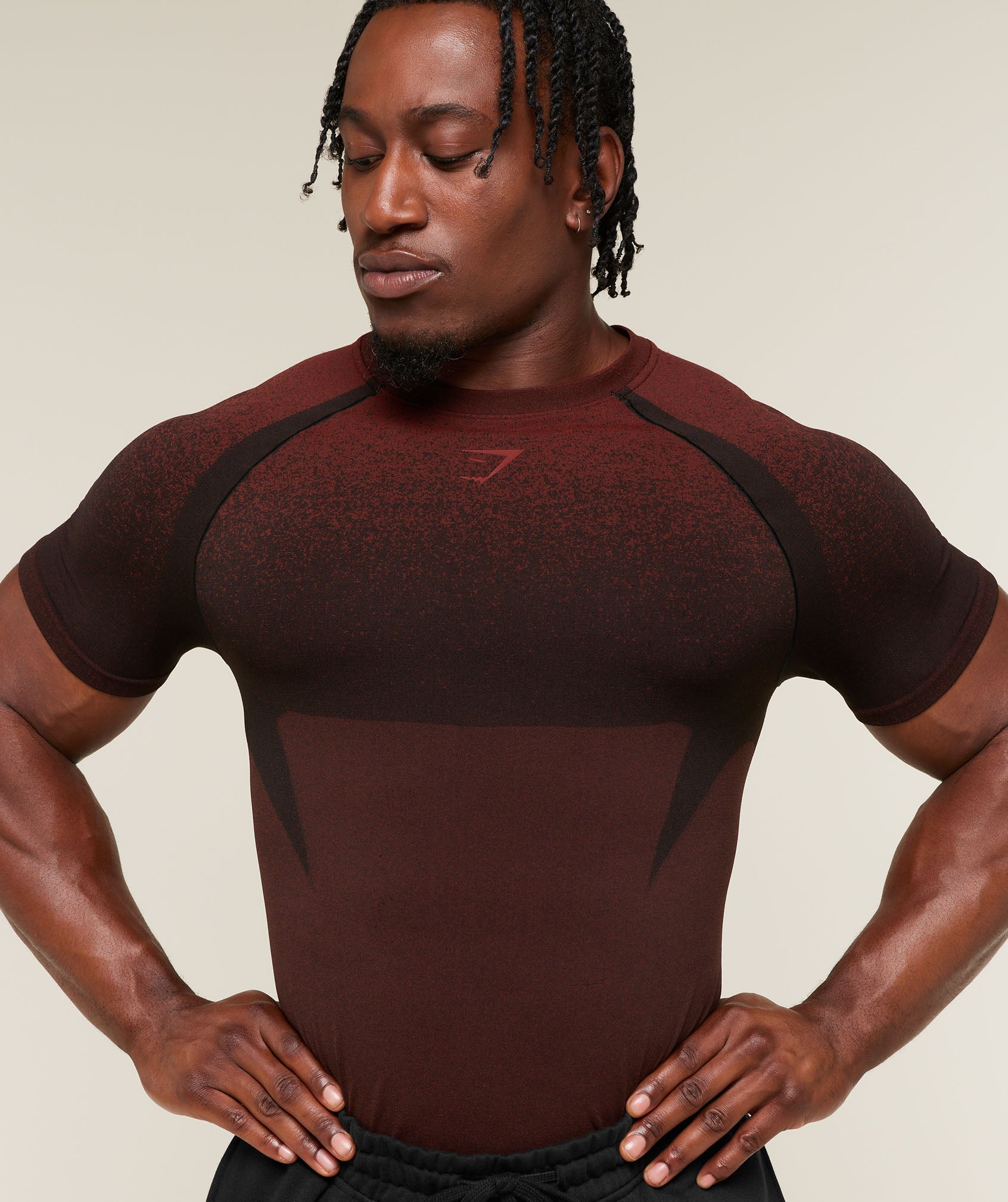 Gymshark Shadow Seamless T Shirt Sets Red