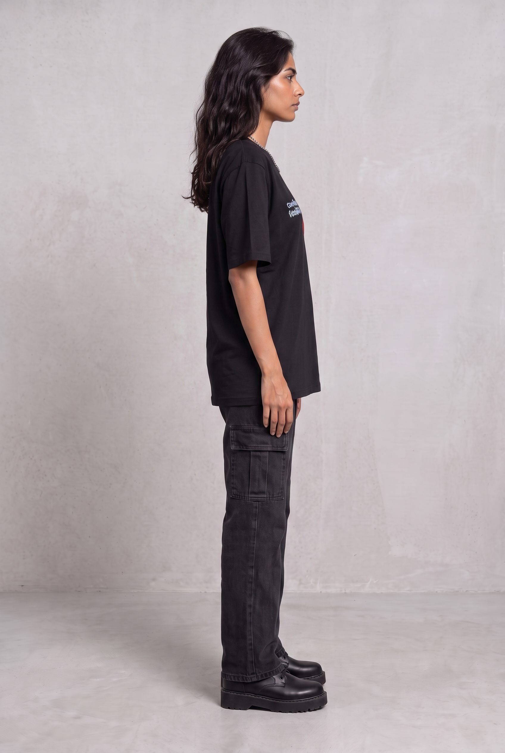 DARK SECRET BLACK WOMEN’S OVERSIZED T-SHIRT