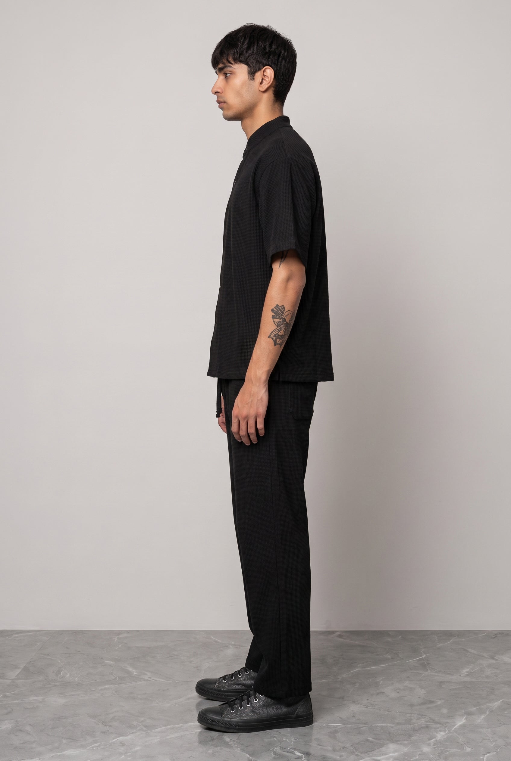 BLACK CO-ORD SET MEN'S SHIRT