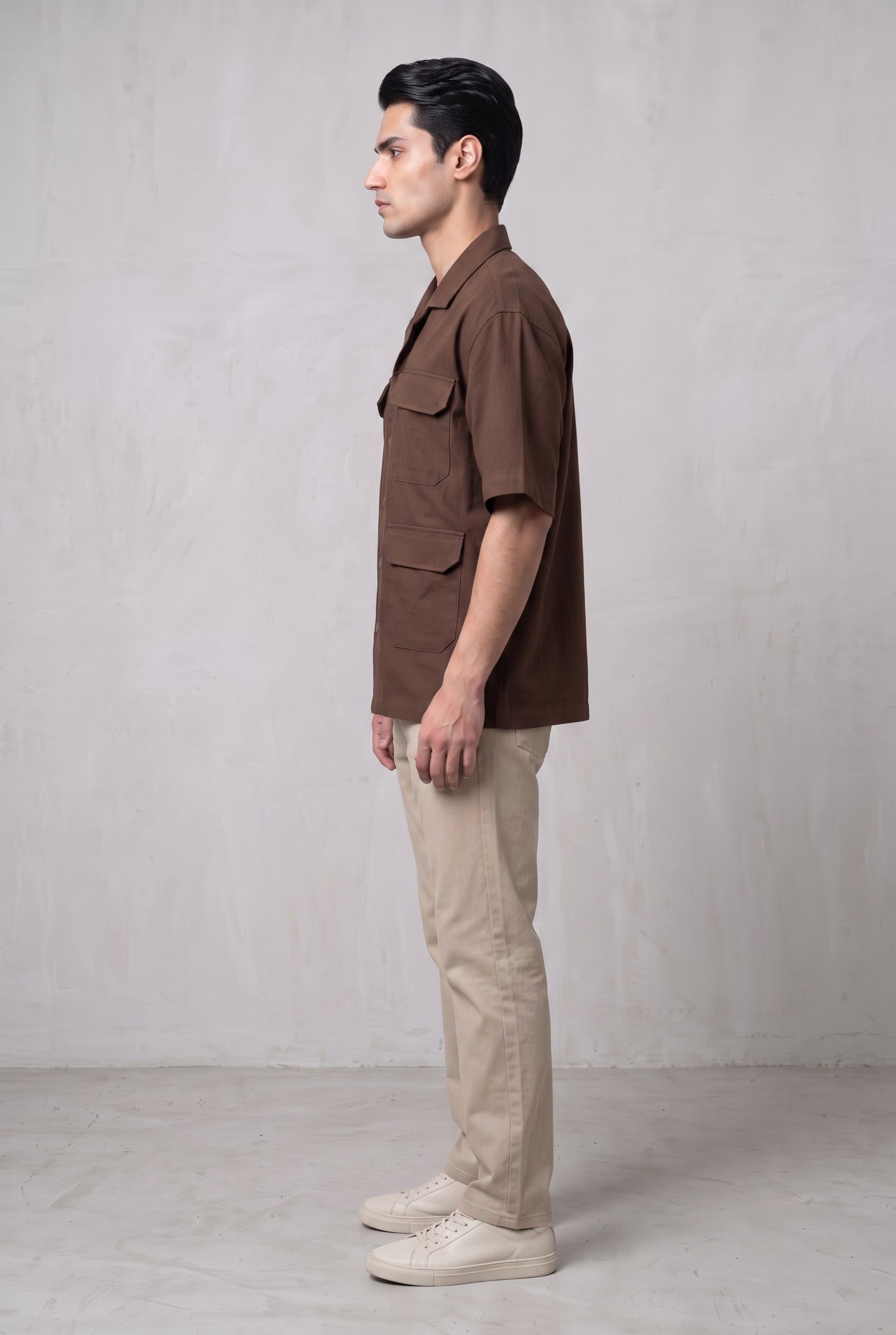 UTILITY BROWN MEN'S SHIRT