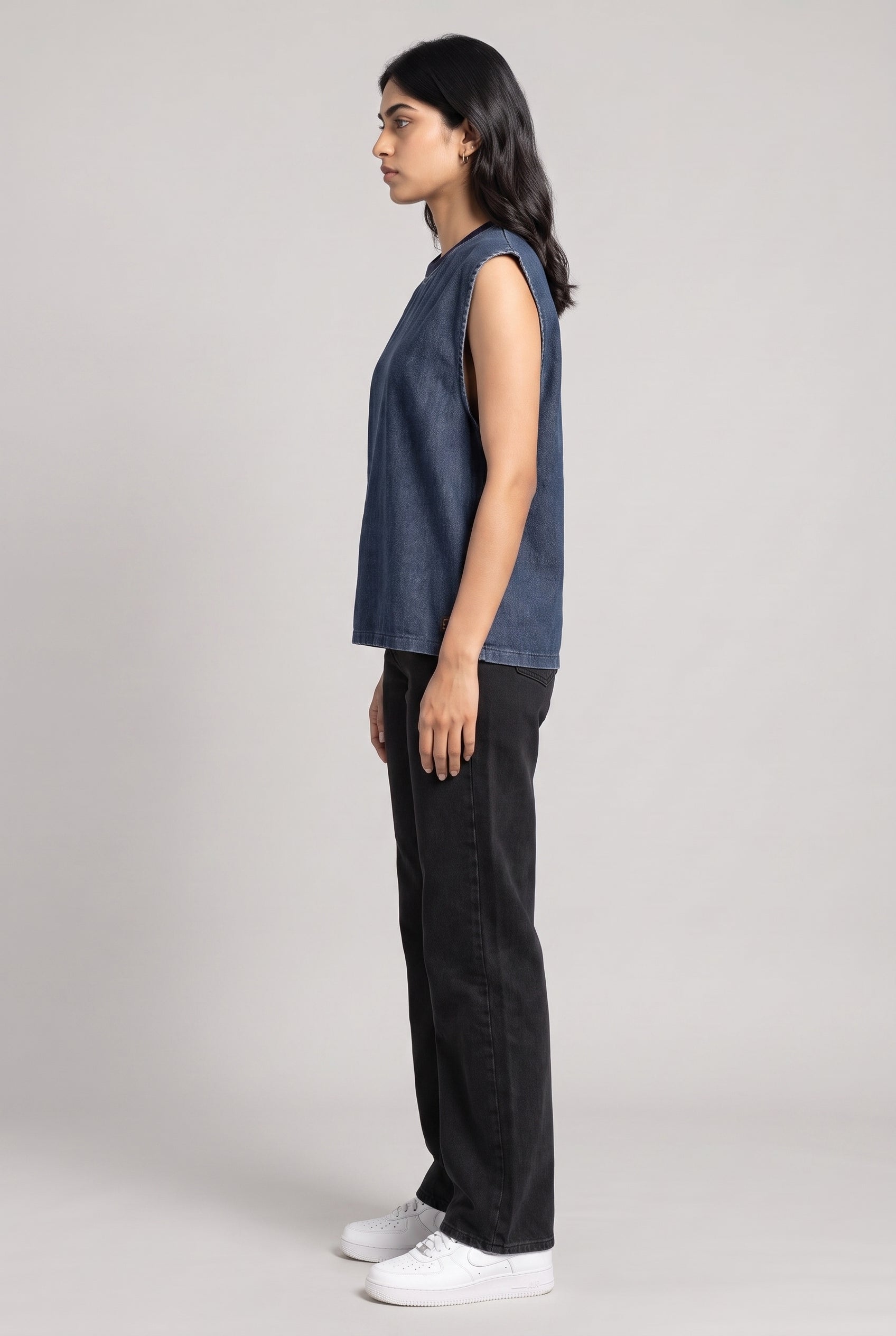 BLUE DENIM WOMEN'S TANK TOP