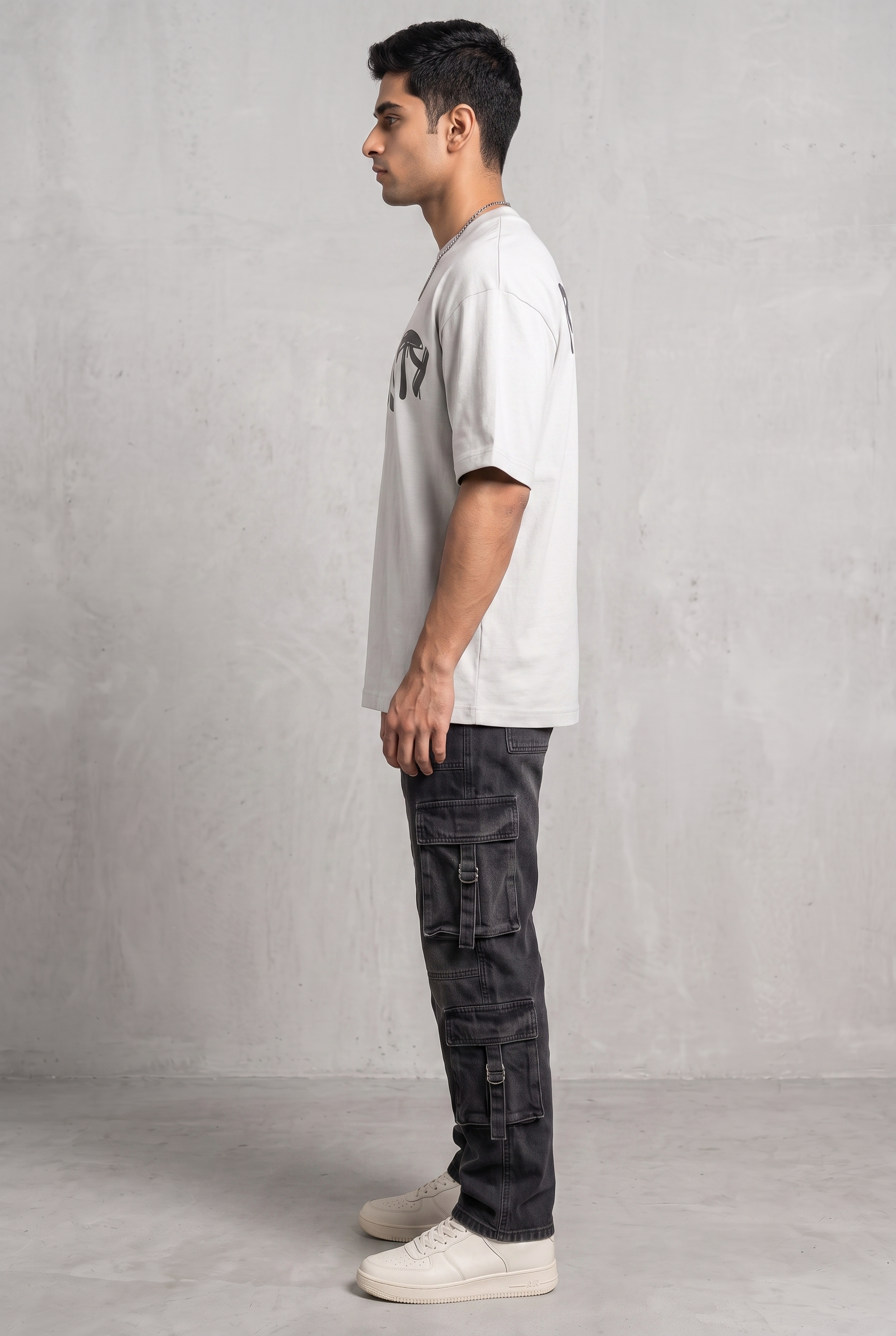 RUST GRAFFITI GREY MEN’S OVERSIZED T-SHIRT
