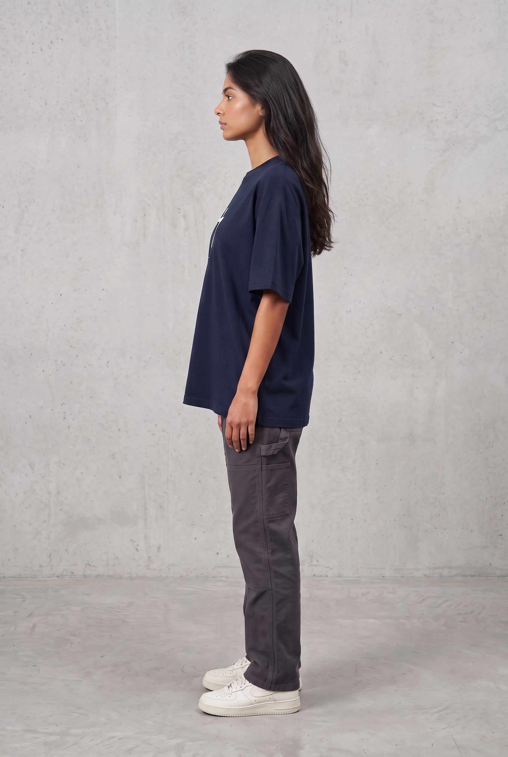 MIDNIGHT SPOOKY NAVY WOMEN’S OVERSIZED T-SHIRT