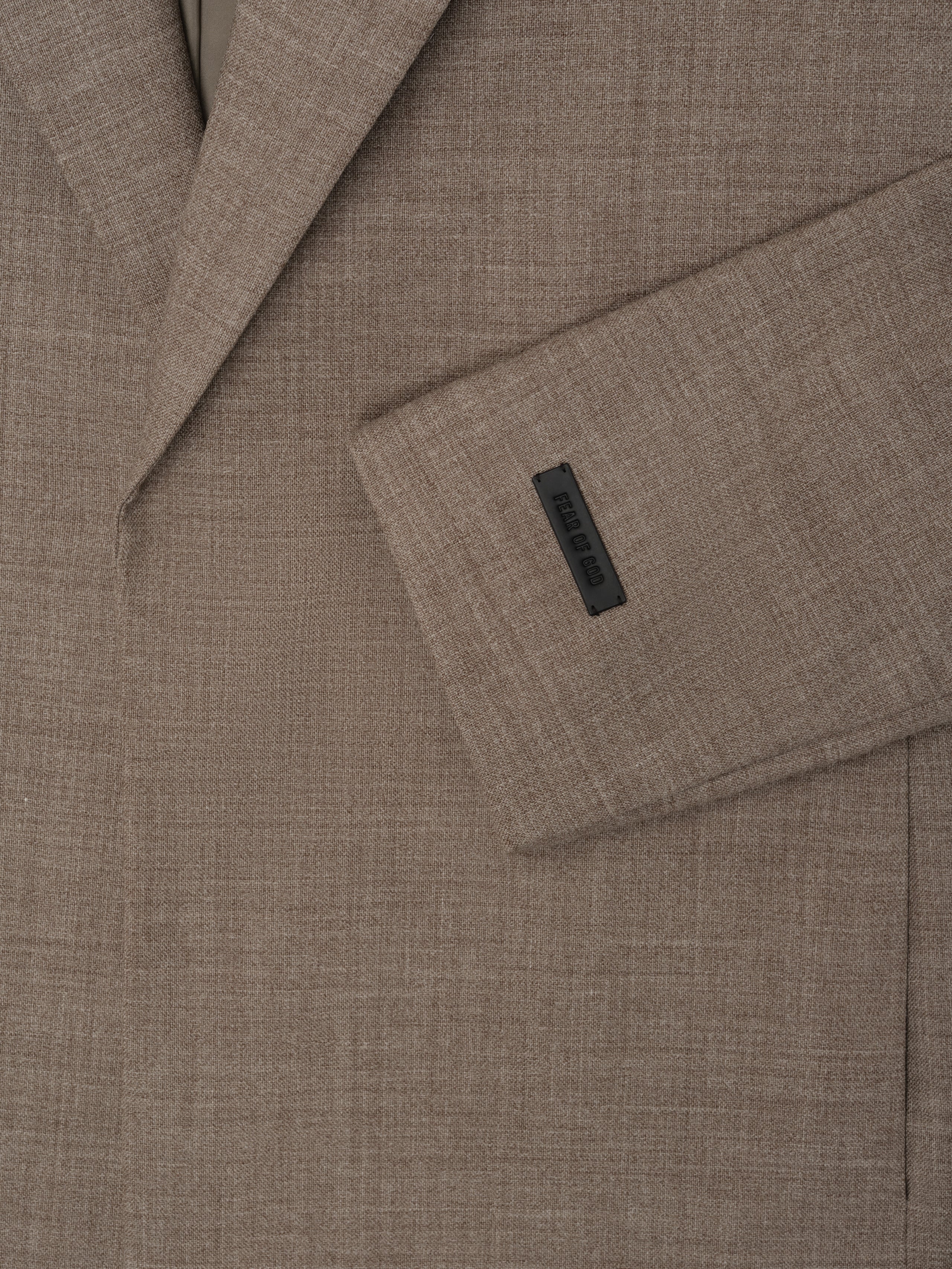 Essentials High Twist Wool Single Breasted Blazer Dune Pearl