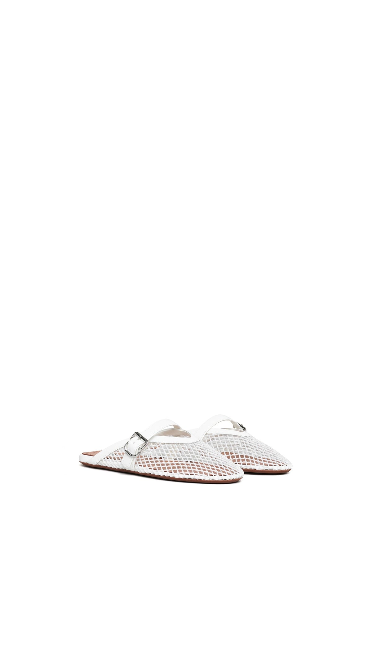 Alaïa Flat Mules In Fishnet
