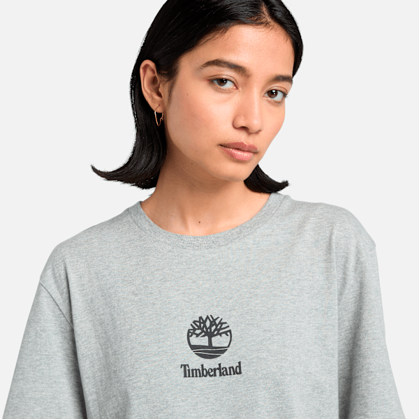 Timberland Small Logo Print Short Sleeve T-Shirt Medium Grey Heather