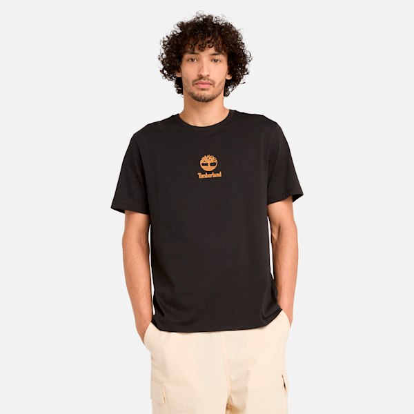 Timberland Small Logo Print Short Sleeve T-Shirt Black