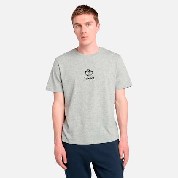 Timberland Small Logo Print Short Sleeve T-Shirt Medium Grey Heather