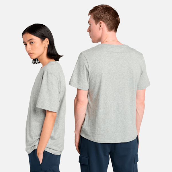 Timberland Small Logo Print Short Sleeve T-Shirt Medium Grey Heather