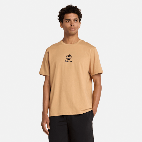 Timberland Small Logo Print Short Sleeve T-Shirt Light Wheat