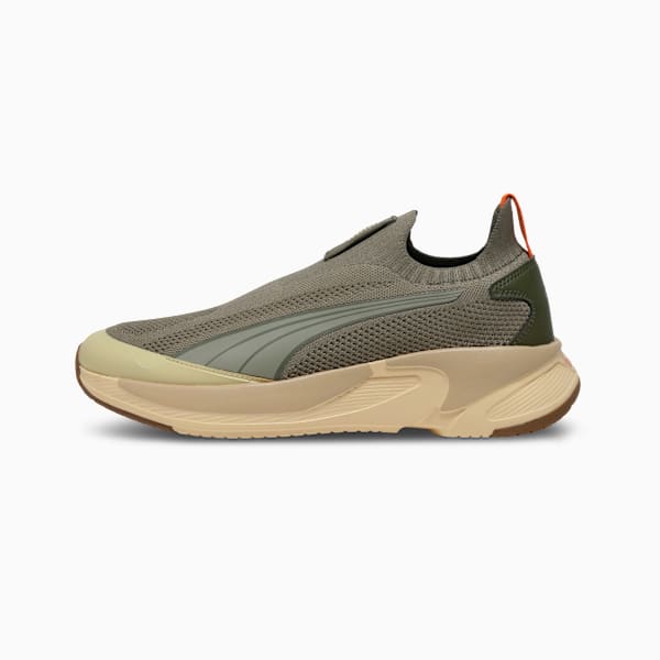 Softride Premier Glideknit Walking Shoes Velvet Moss-Loden Green-Orange Glo