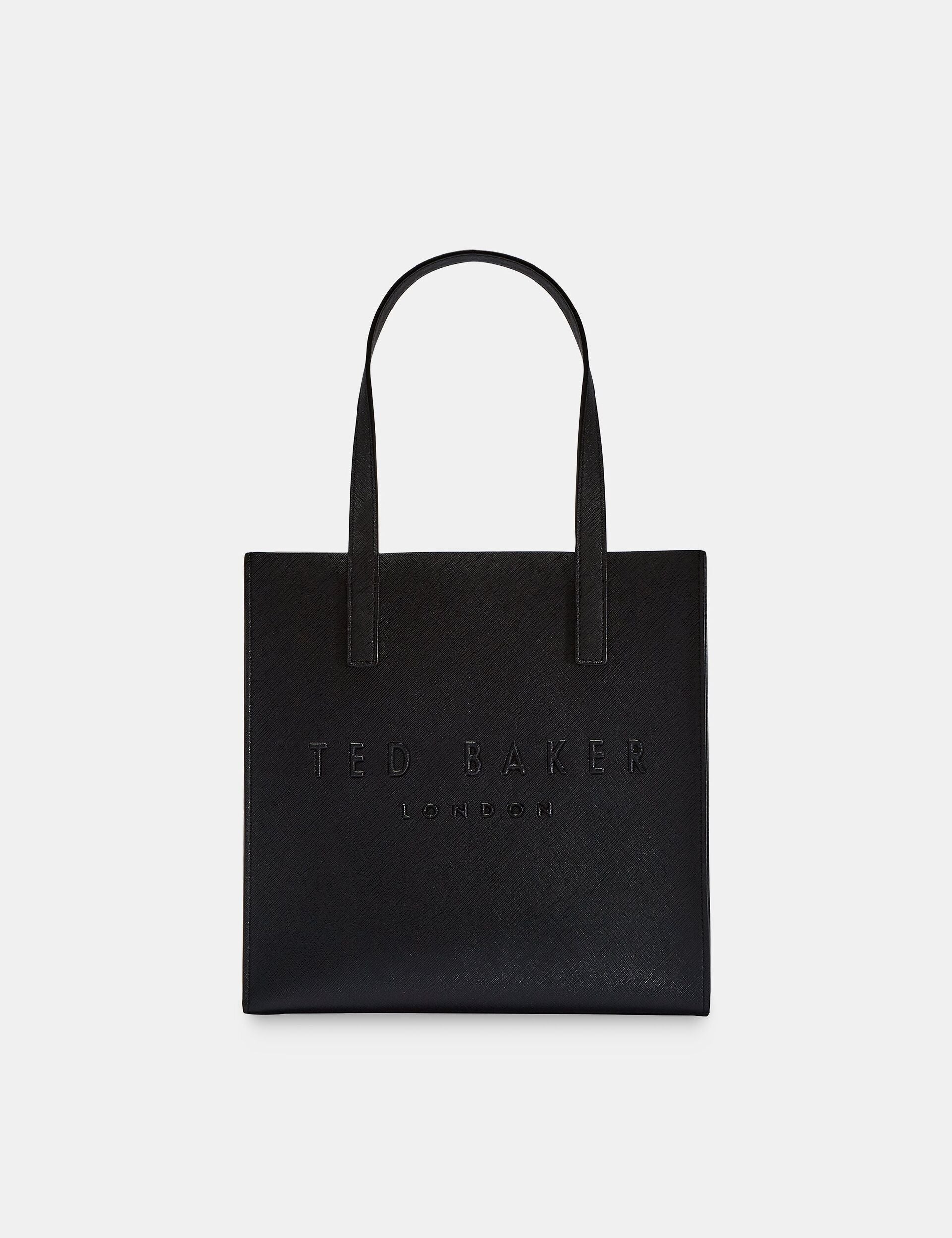 Ted Baker Seacon Black Textured Pu Leather Small Icon Tote Bag Women's