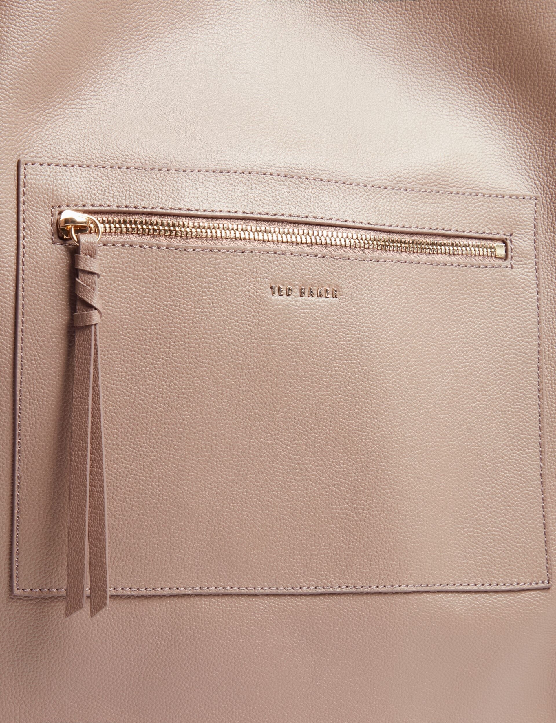 Ted Baker Tammila Tall Soft Leather Structured Tote Bag In Taupe Women's