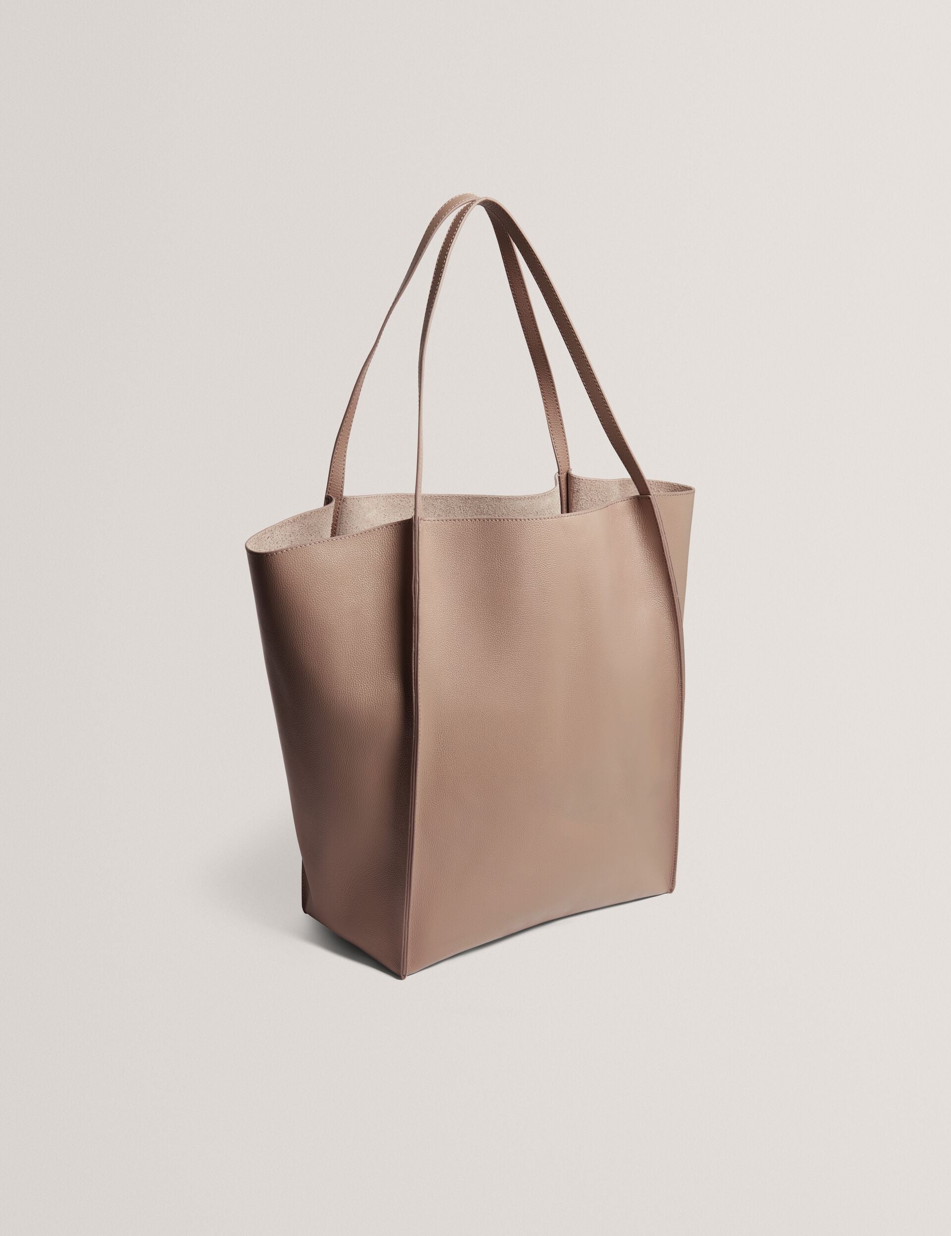 Ted Baker Tammila Tall Soft Leather Structured Tote Bag In Taupe Women's