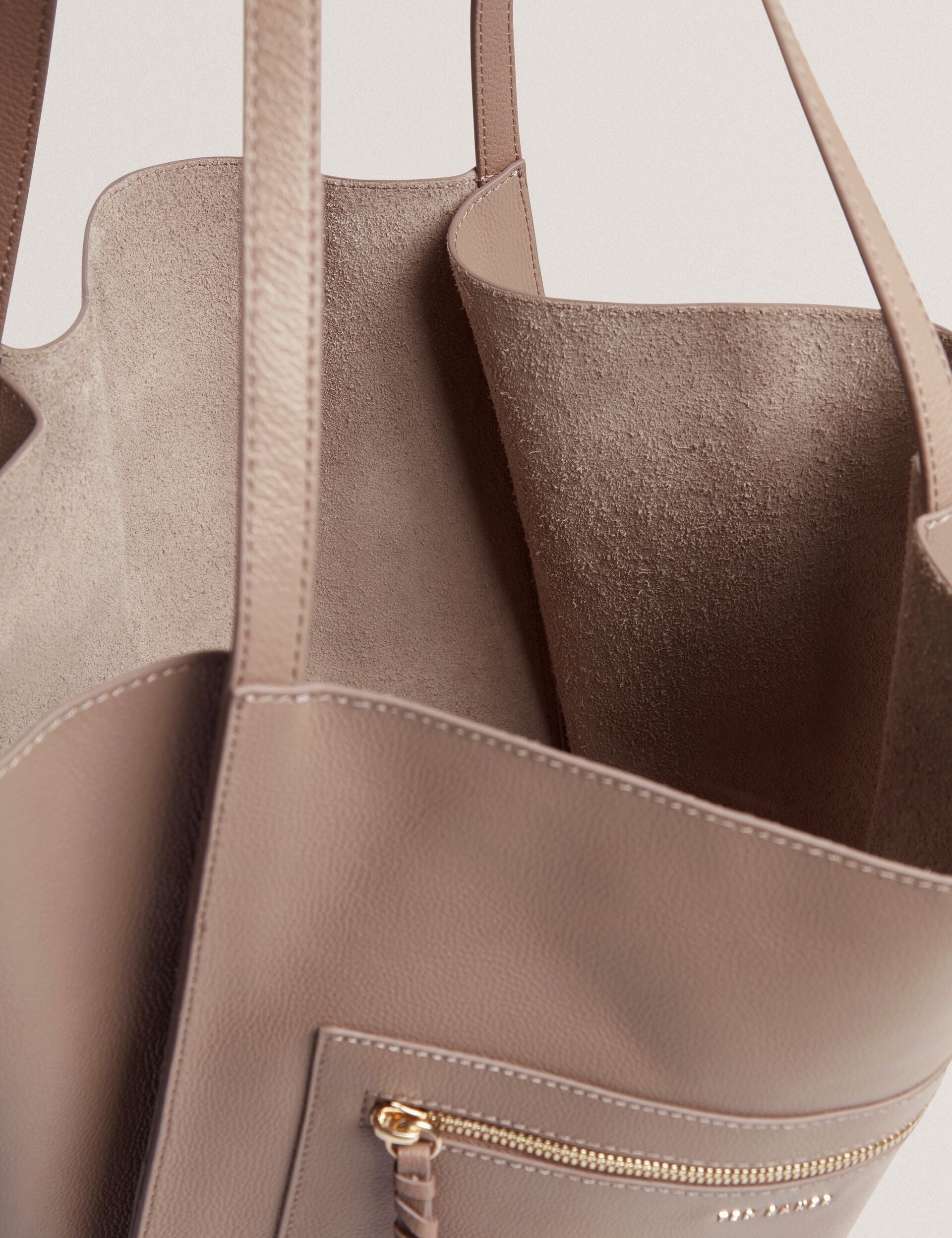 Ted Baker Tammila Tall Soft Leather Structured Tote Bag In Taupe Women's