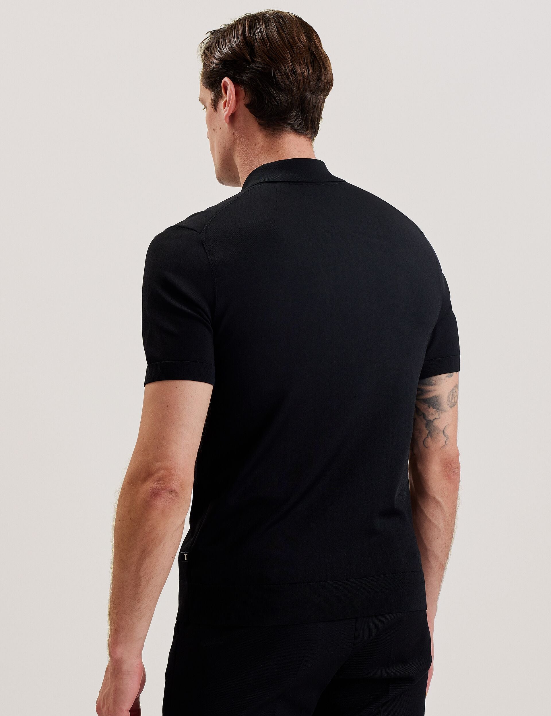 Ted Baker Daldin Zip Collar Stretch Knit Polo Shirt