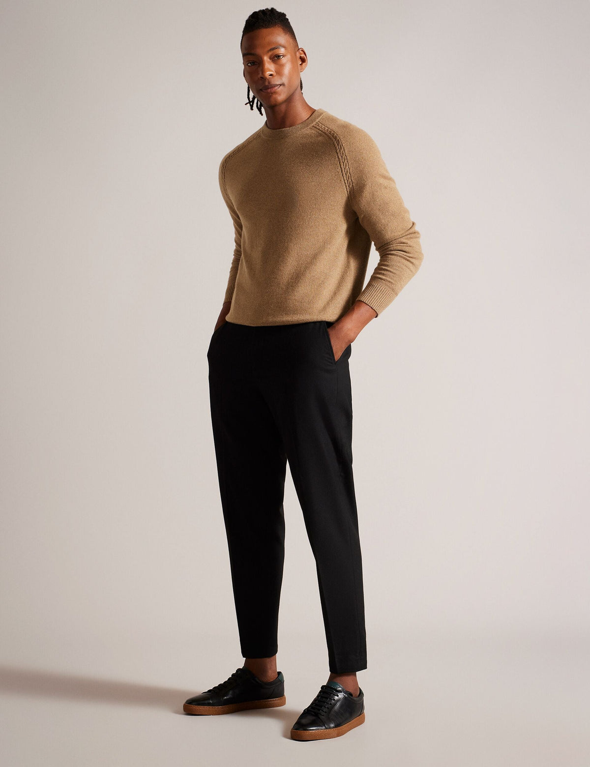 Ted Baker Glant Cashmere Cable Detail Crew Neck Jumper