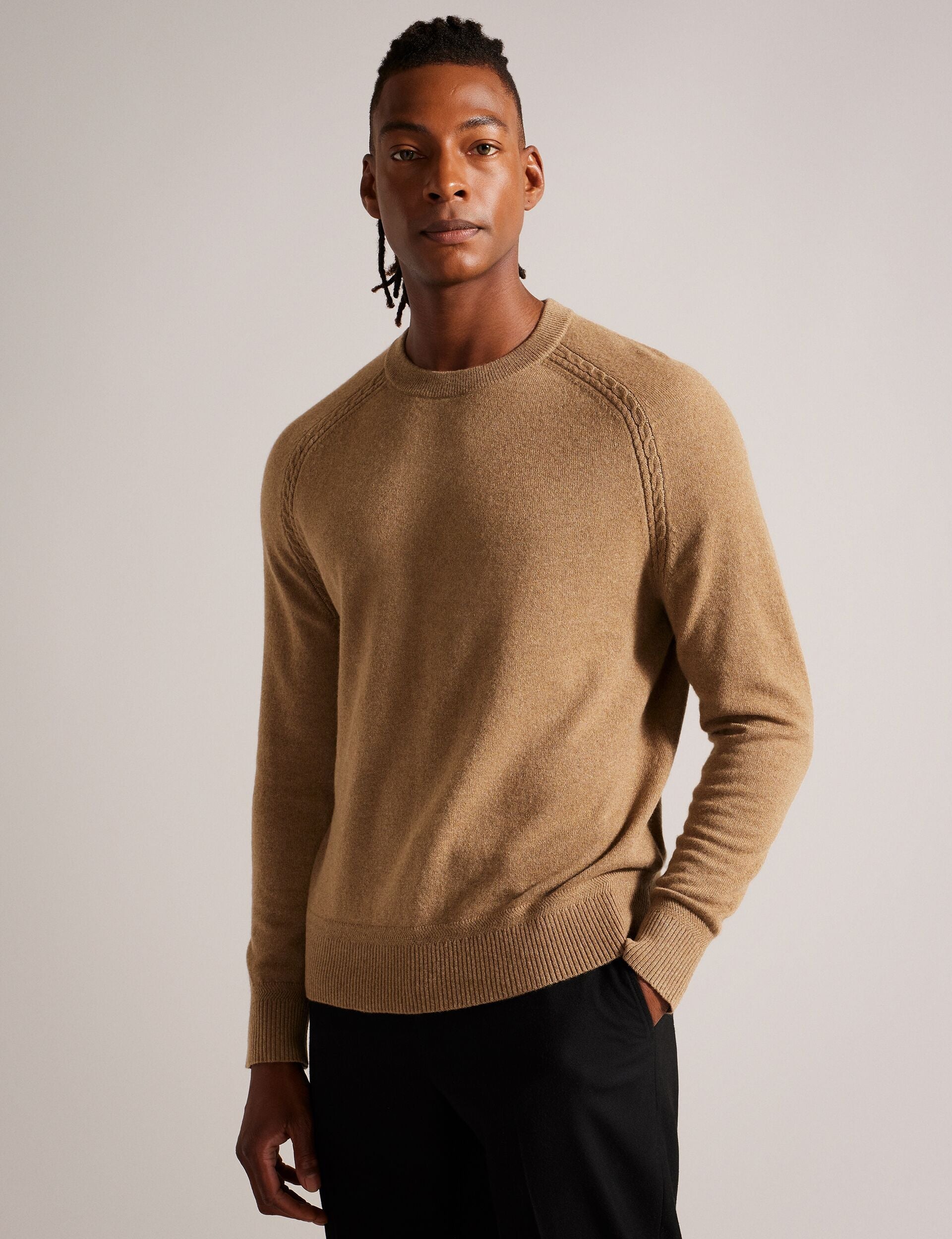 Ted Baker Glant Cashmere Cable Detail Crew Neck Jumper