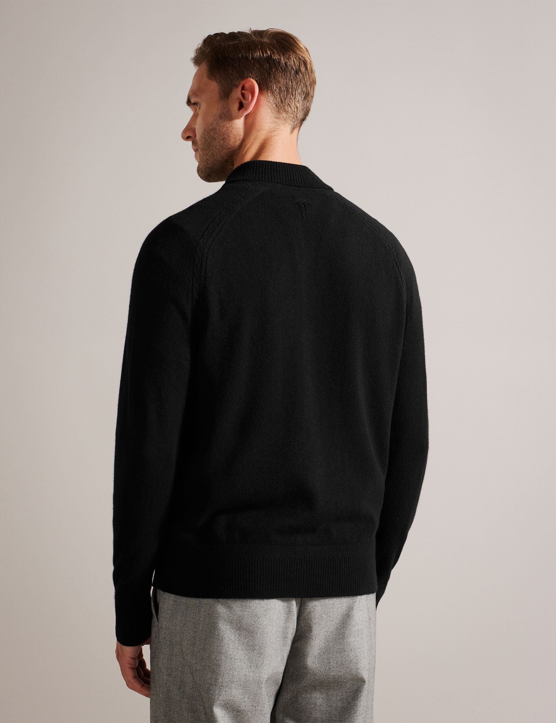 Ted Baker Karolt Cashmere Knit Long Sleeve Polo Top