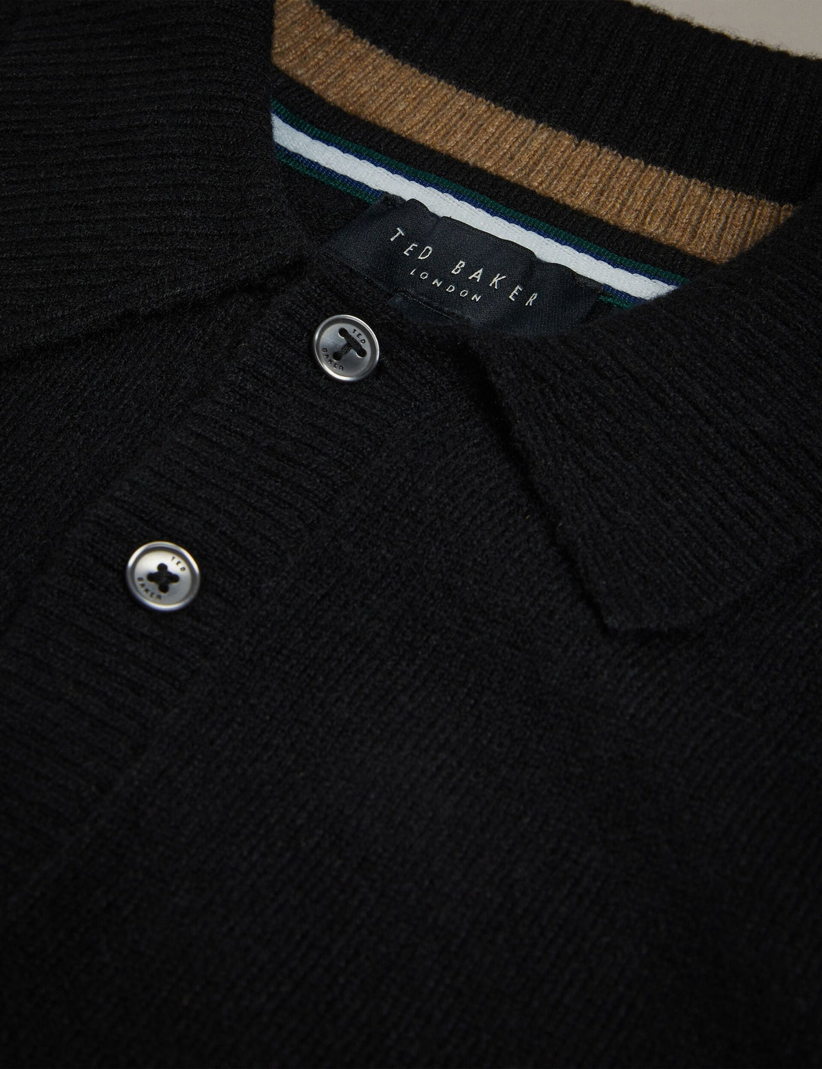 Ted Baker Karolt Cashmere Knit Long Sleeve Polo Top